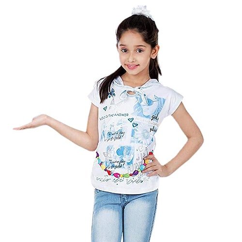 Girls Blue Slim Fit Clean Look Stretchable Cropped Jeans